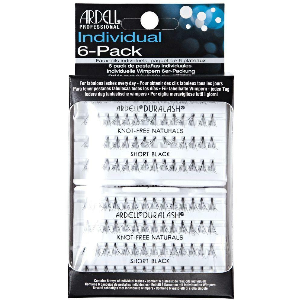 Knot-Free Short Natural Fake Eyelashes - Black 6 Pack
