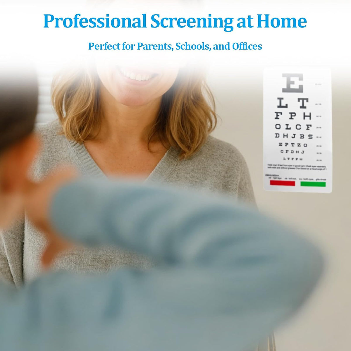 Pocket Eye Chart Dual-Sided Snellen Rosenbaum Vision Tester for Home & Office Use