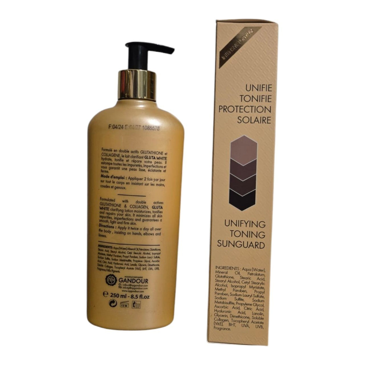 Gluta White Age Defying Lotion with Glutathione & Collagen - 250ml + Serum & Soap