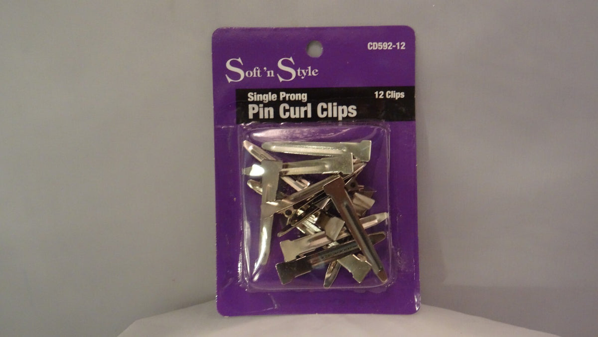 SOFT N STYLE SINGLE PRONG PIN CURL CLIPS 12 PACK LOT OF 6 CD592-12
