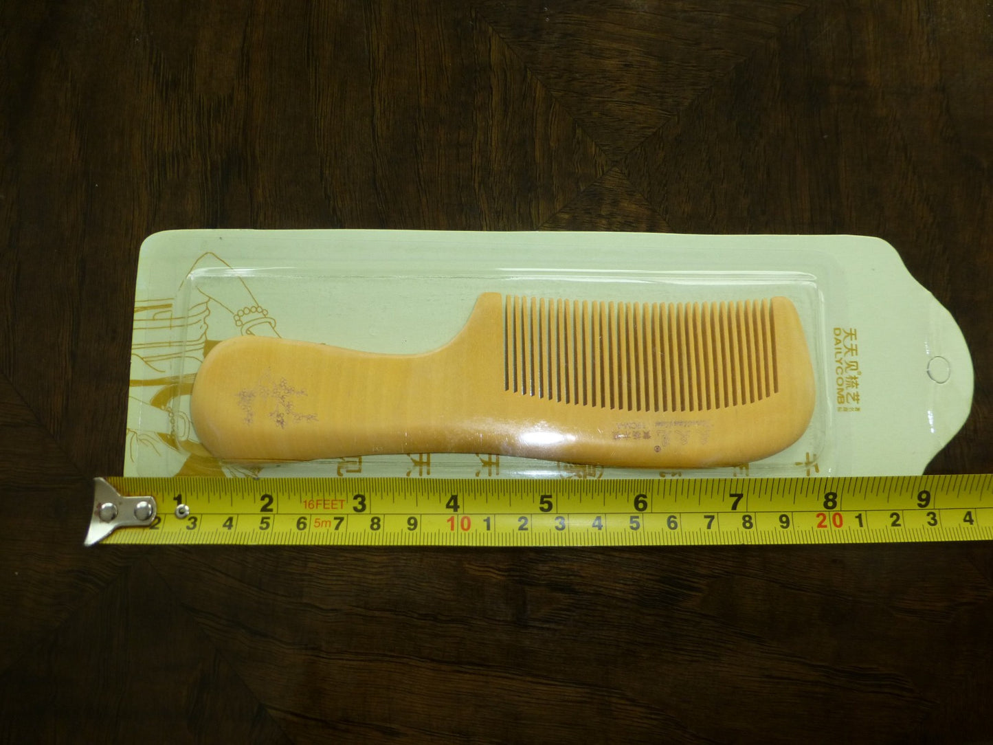 Natural Hand-Made Boxwood Hair Comb - Vintage Wooden Scalp Massager