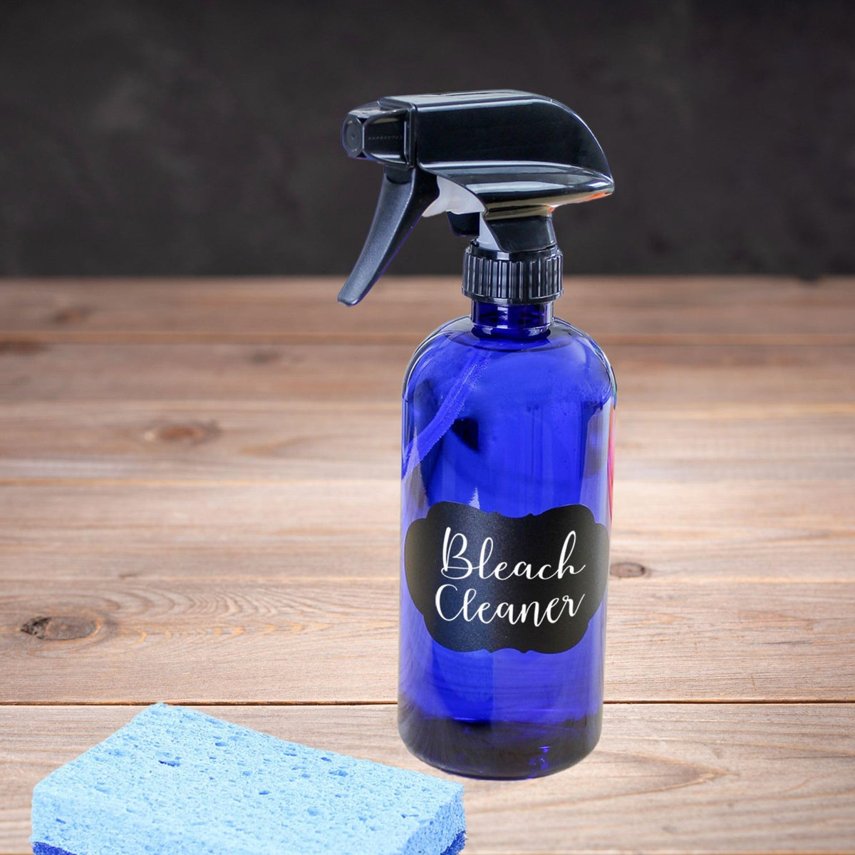 16oz Cobalt Blue Plastic Spray Bottles with Heavy Duty Mist & Stream Sprayers