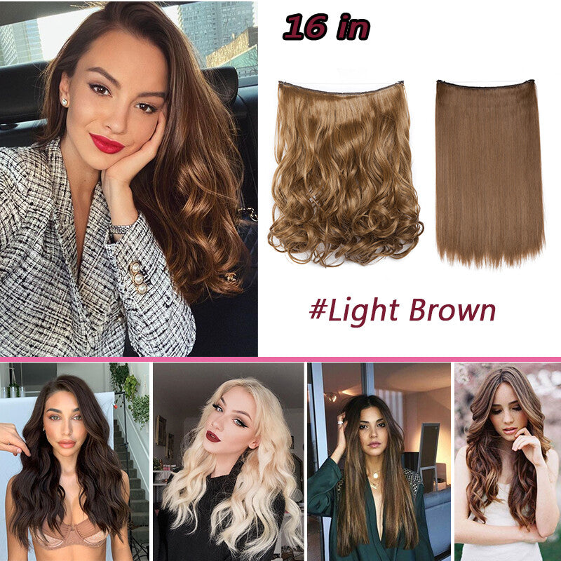 Natural Real Hair Extensions Wire-In Thick Wavy or Straight 20-24 Inch