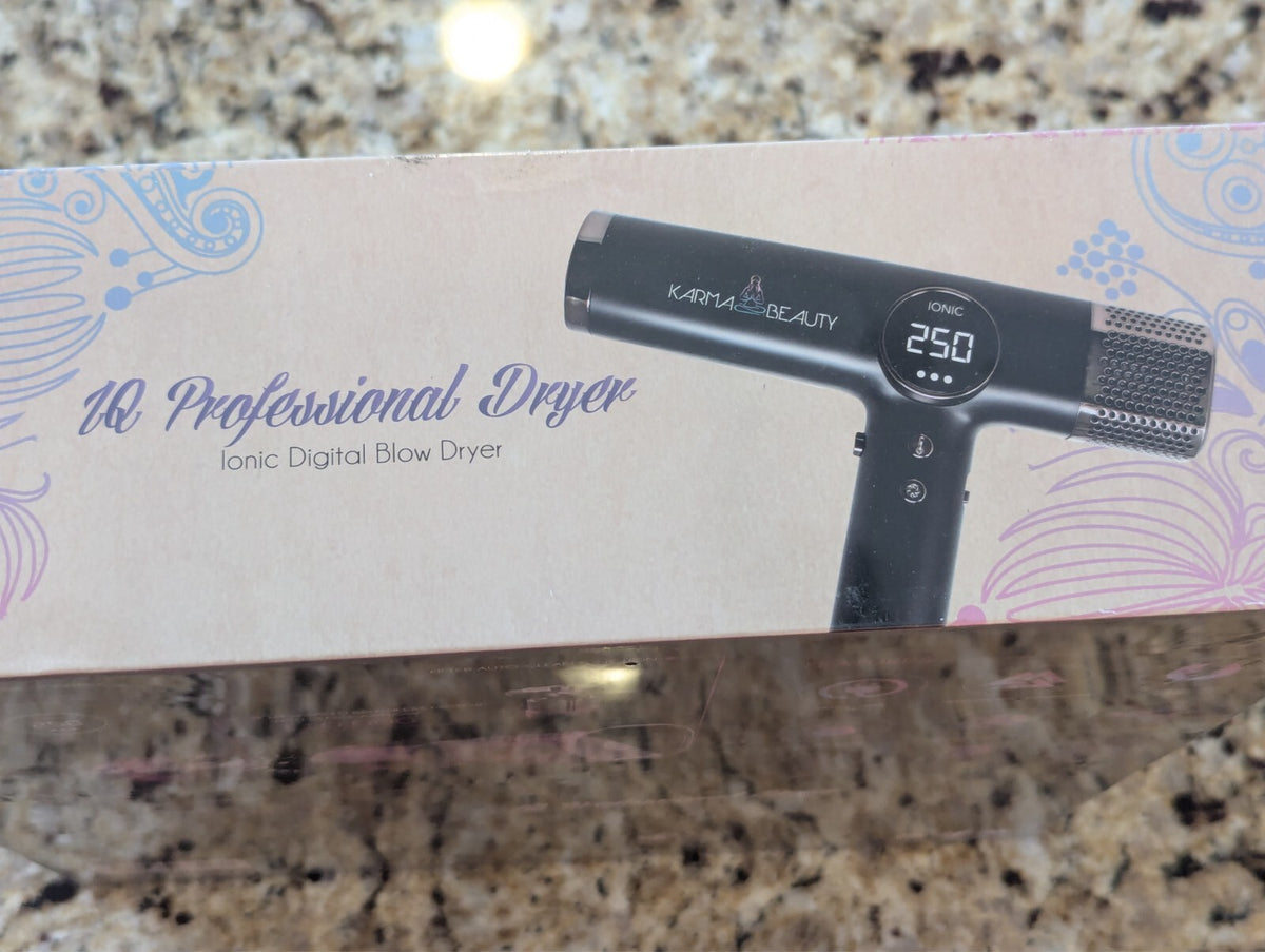 Professional Ionic Digital Hair Dryer - Black, 110,000 RPM, Self-Cleaning