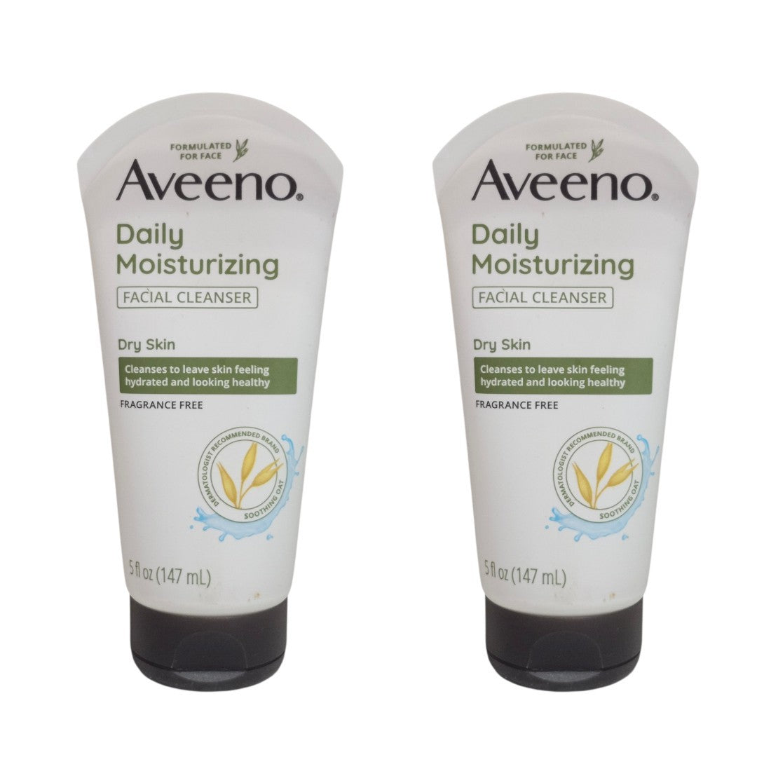 Set of 2 Aveeno Daily Moisturizing Facial Cleasers with Soothing Oat - 5 oz