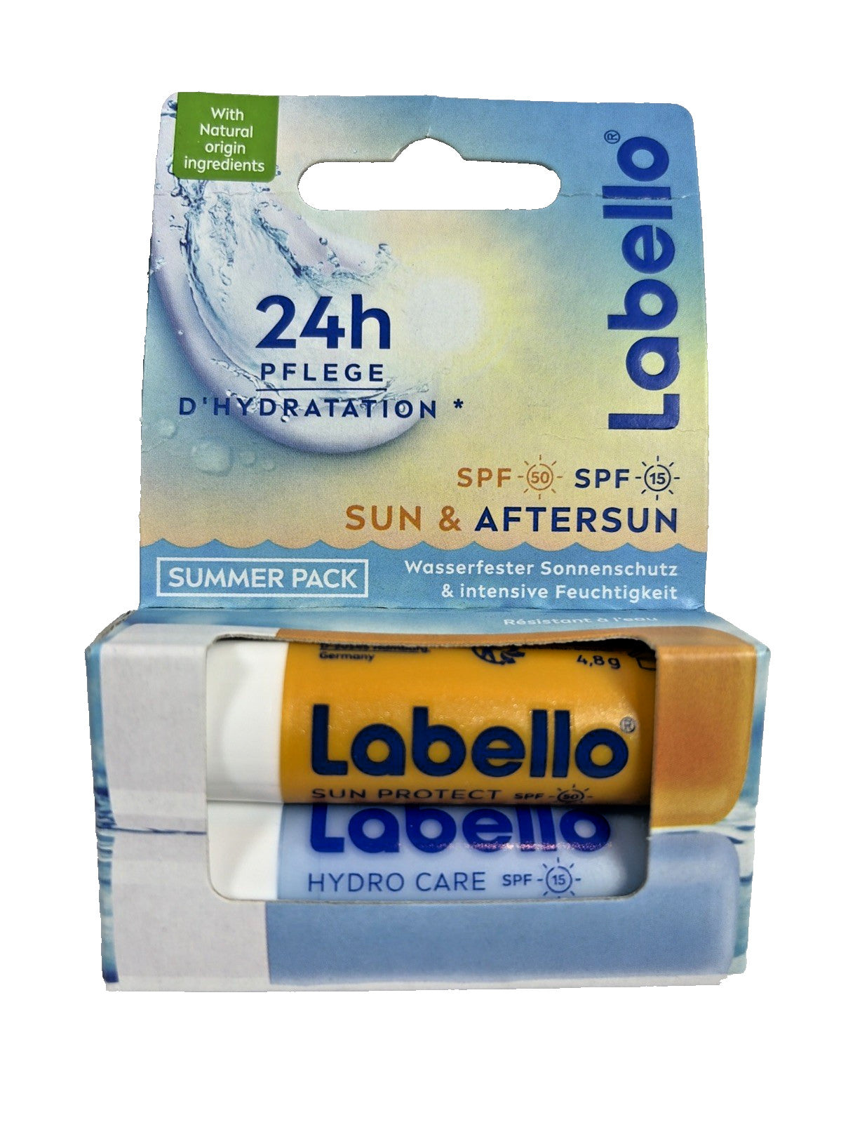 Labello Sun & After Sun Protect Lip Balm Duo with Shea Butter Summer Pack SPF 50 & 15