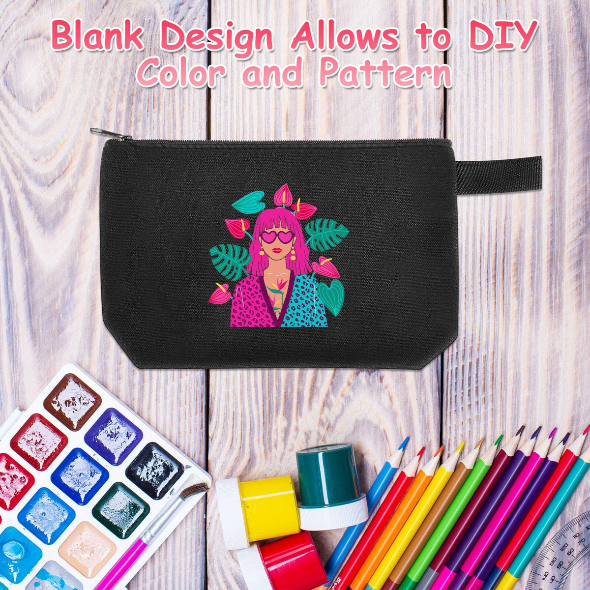 Canvas Makeup Bags Set - 12 Durable Cosmetic & Toiletry Pouches for Travel & Organization