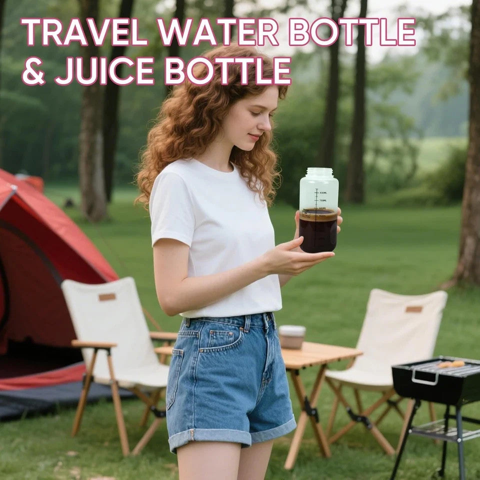 32oz Reusable Food Grade Plastic Water Bottles with Airtight Leak-Proof Caps