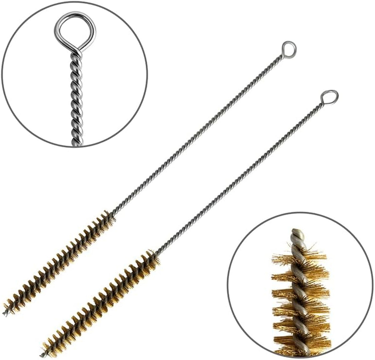 Brass Wire Tube Brush Set for Metal Pipes and Fittings - 4 Sizes