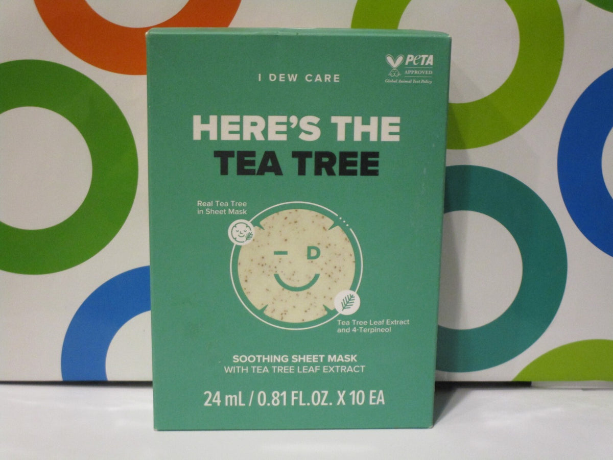 Soothing Tea Tree Face Mask Sheets - Hydrating & Calming - 10 Pack