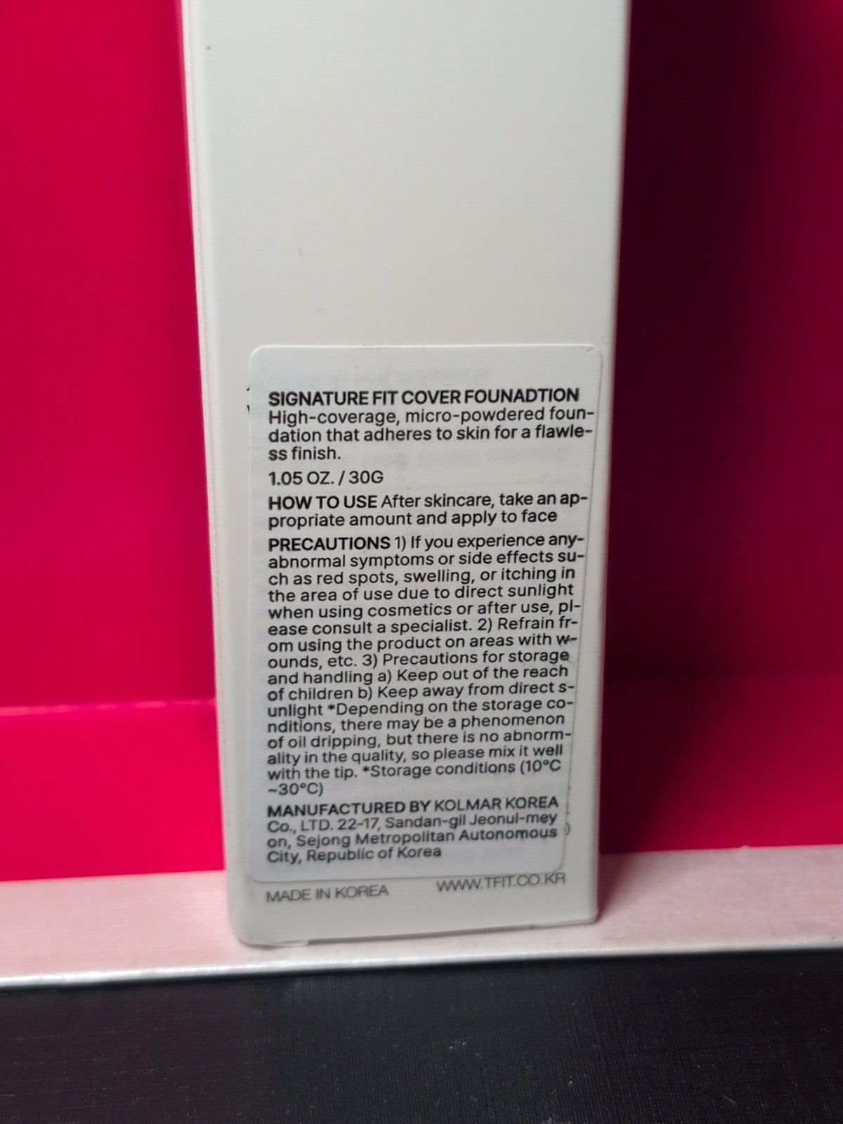 TFIT Signature Fit Cover Foundation W02 Almond Butter 1.05 Oz Makeup