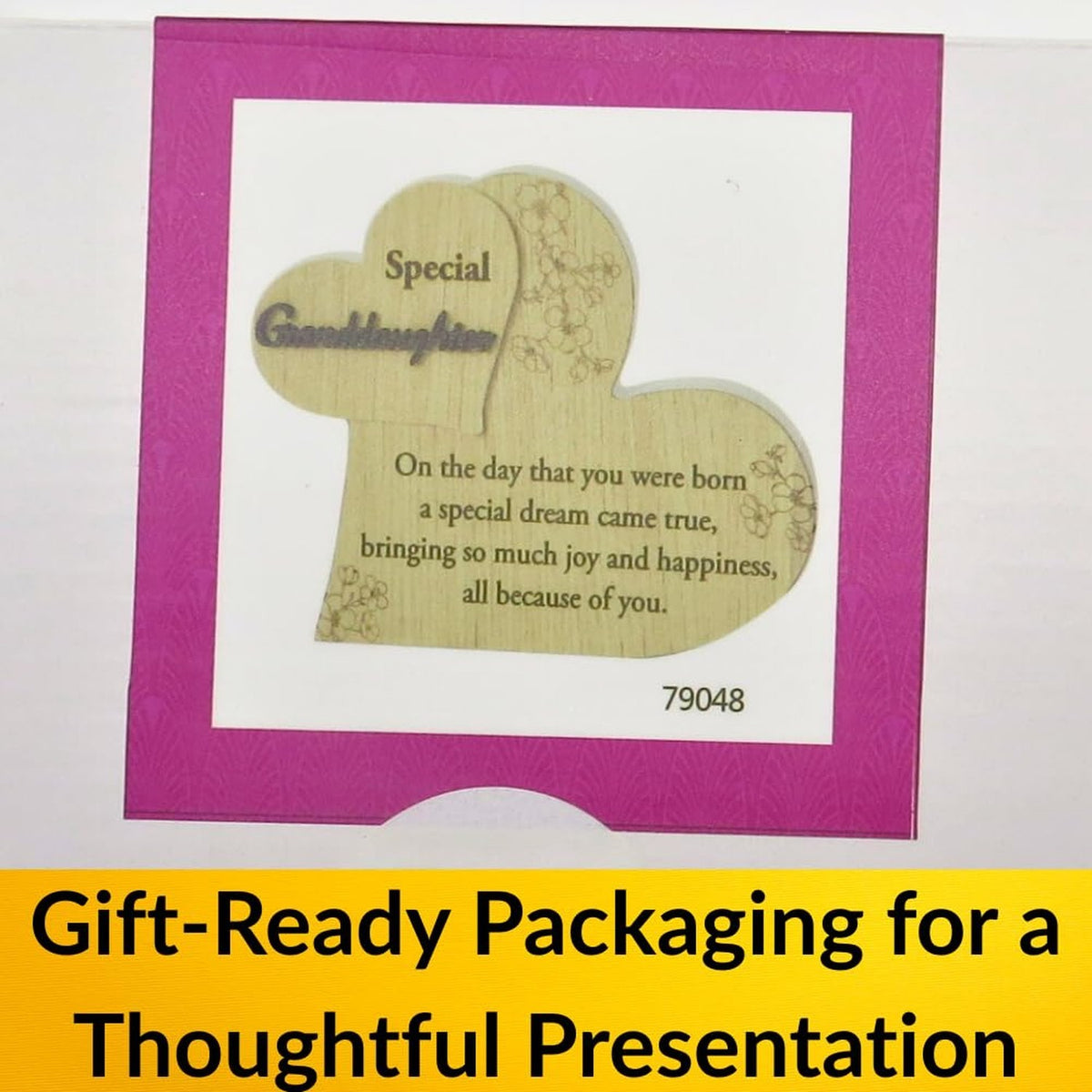 Graduation Gift for Granddaughter Wooden Heart Wall Decor - Inspirational Keepsake