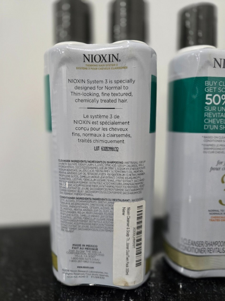 Lot of 2 sets Nioxin System DUO Cleanser Scalp Therapy x 10.1 fl oz