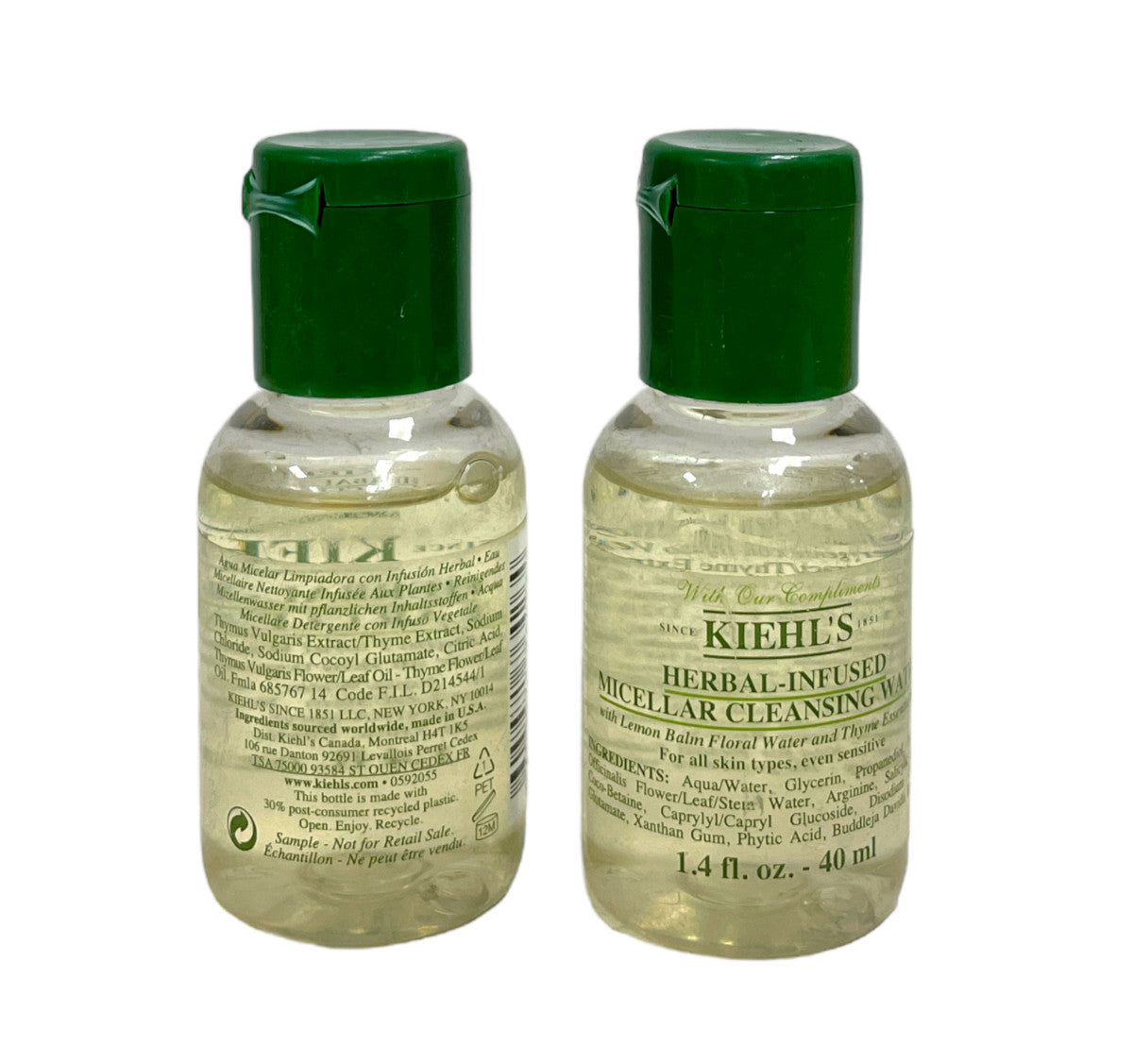 Kiehl's Herbal Infused Micellar Cleansing Water - 1.4oz, Pack of 2