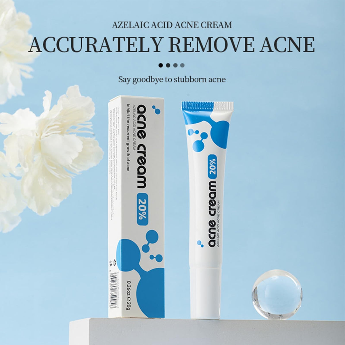 Azelaic Acid Face Cream with Hyaluronic Acid for Acne & Redness - Gentle Skin Soothing Serum