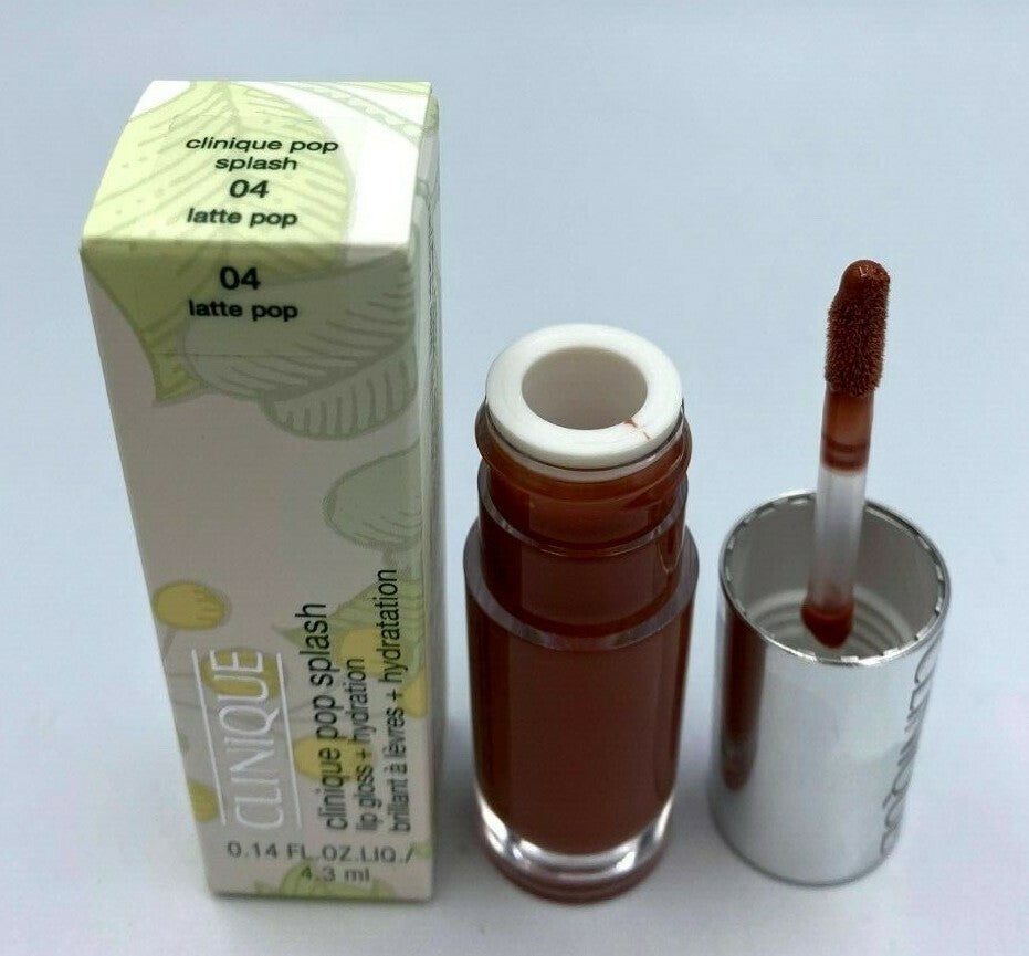 Clinique Lip Gloss Hydrating Lip Color #04 Latte Pop Splash 0.14 oz