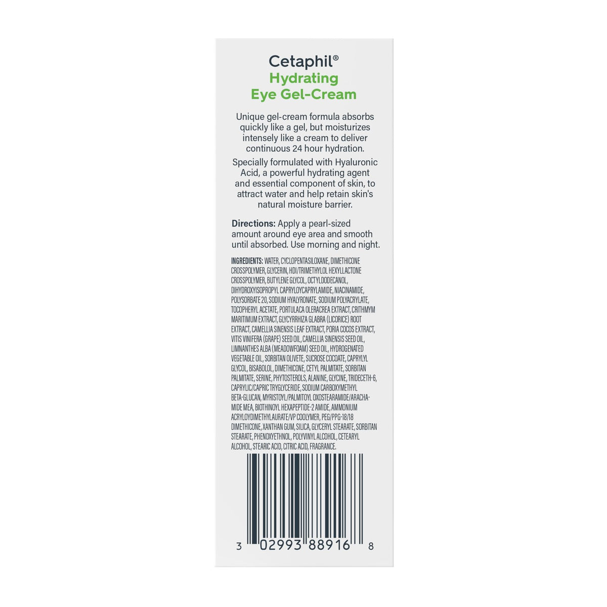 Cetaphil Hydrating Eye Gel-Cream with Hyaluronic Acid, 3 Pack 0.5 Fl oz