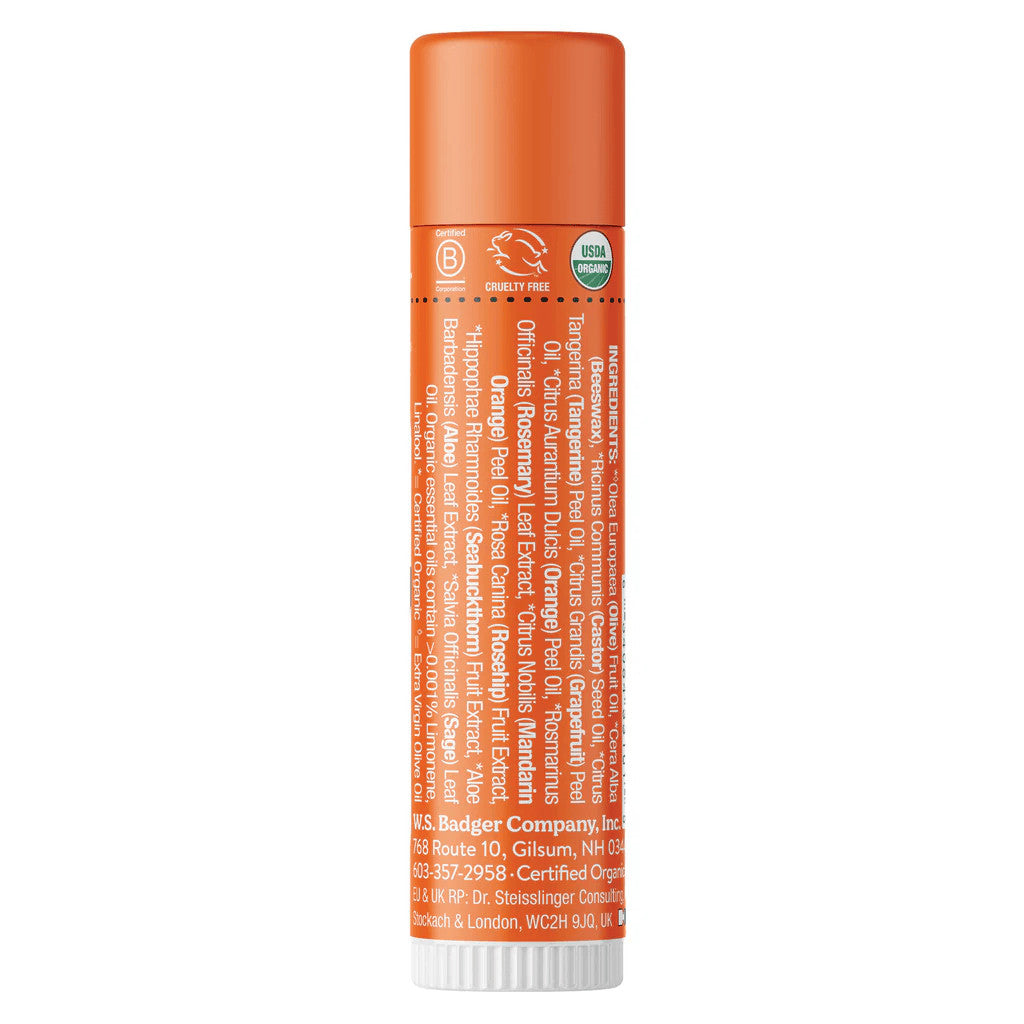 3 Pack Organic Lip Balm Stick with Tangerine Breeze - Moisturizing Natural Flavors