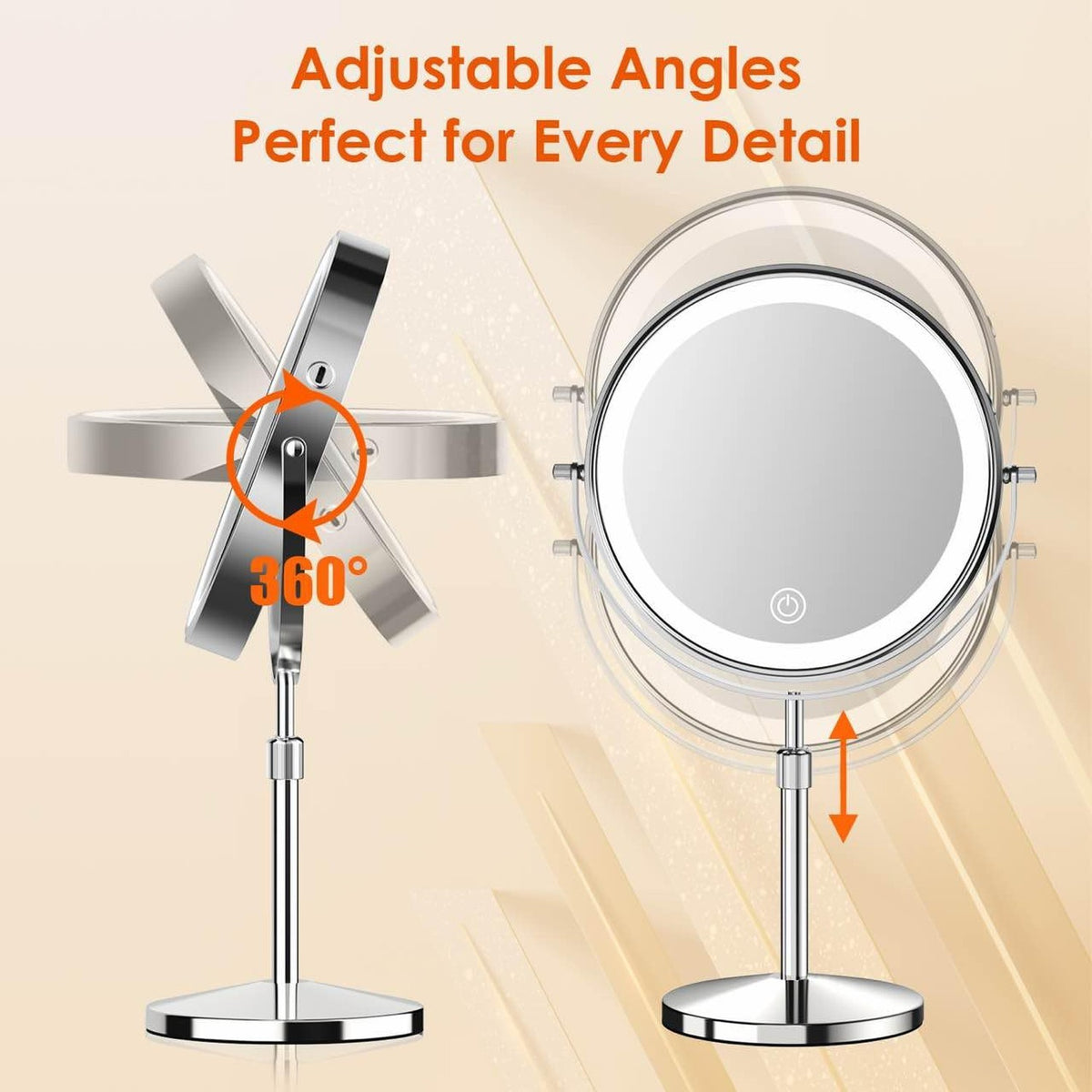 Double Sided Makeup Mirror with 30X Magnification and LED Lights
