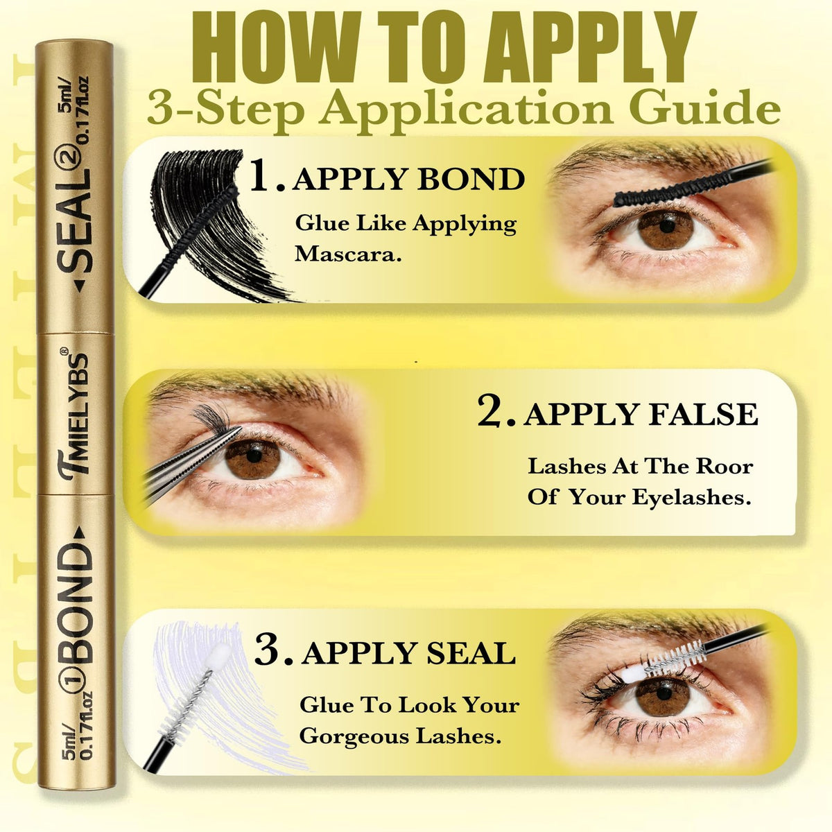 Waterproof Lash Bond and Seal Glue - Strong 10ML for Eyelash Clusters