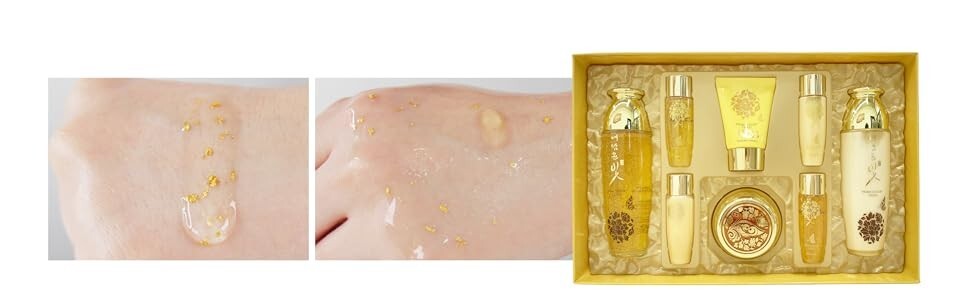 Luxury Gold Women Skin Care Set - Nourishing Moisturizing Gift Kit with Serum Cream BB