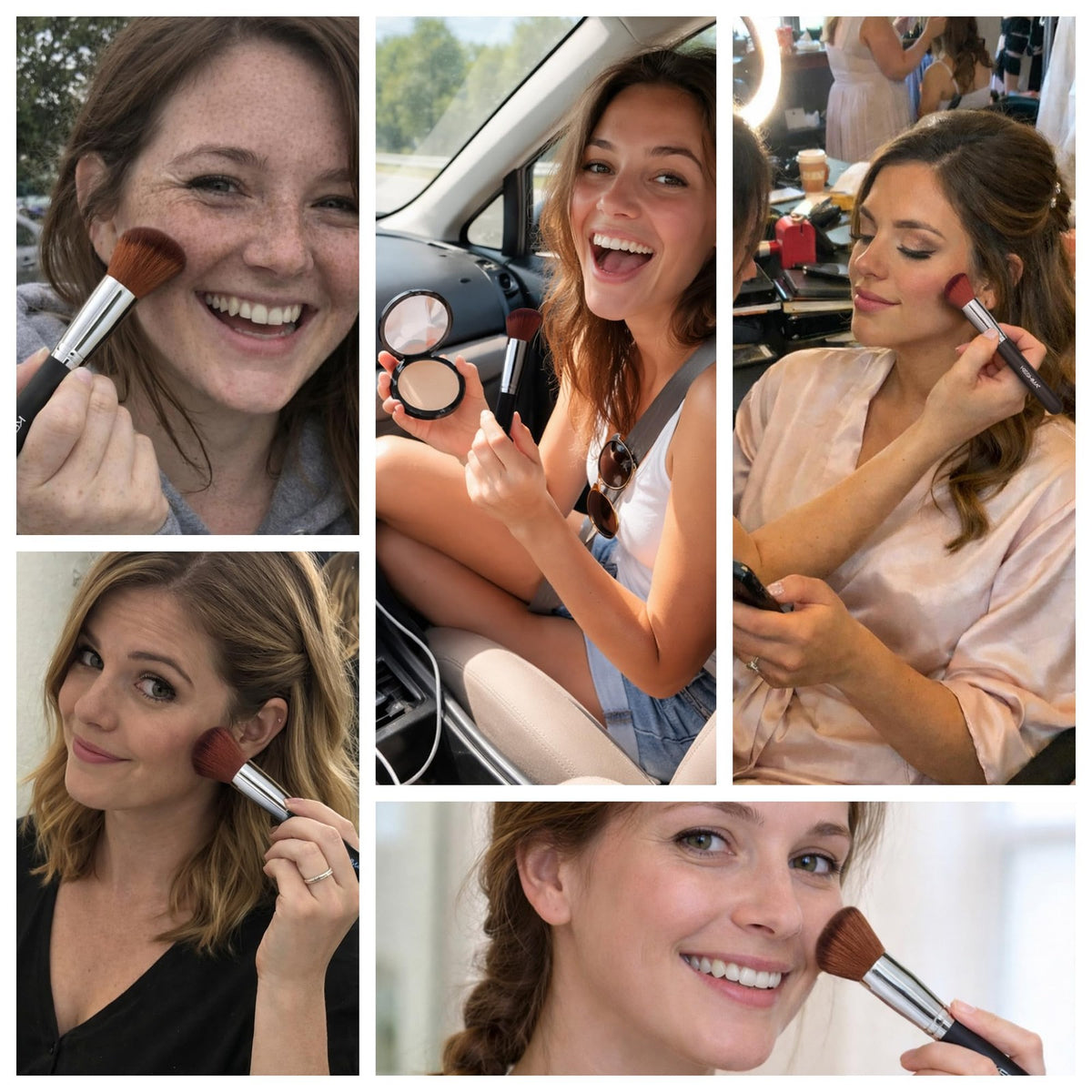 Angled Blush Brush for Face Makeup - Suitable for Liquid, Cream & Powder