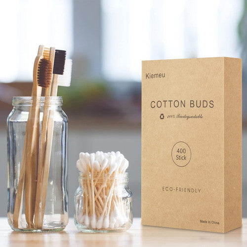 Eco-Friendly Bamboo Cotton Swabs for Ear Care - 400 Count