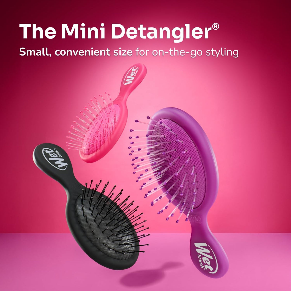 Mini Detangler Brush for All Hair Types - Travel-Friendly, Gentle & Effective
