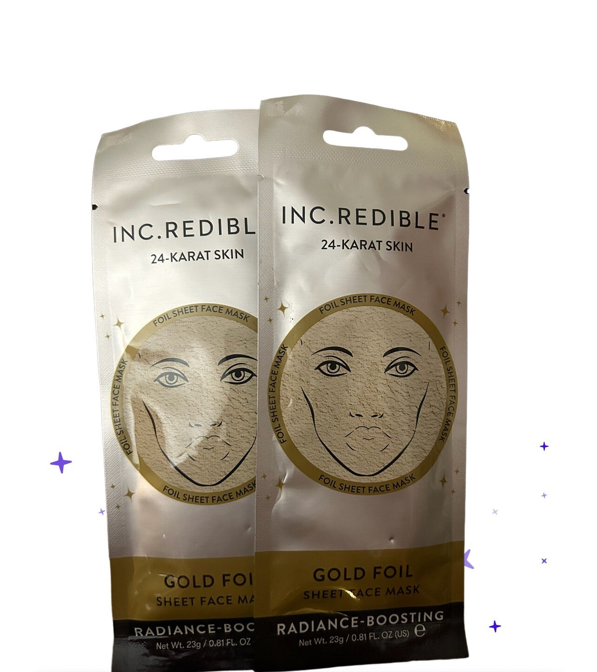 Gold Foil Face Mask - 2 Pack