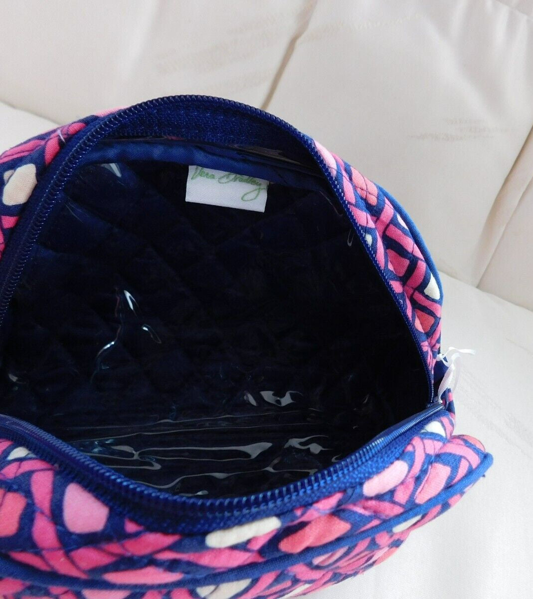 Medium Zip Cosmetic Case - Katilina Pink Diamonds Travel Toiletry Bag