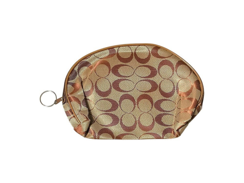 Light Brown Infinity Pattern Cosmetic Zipper Bag - Large All Purpose Organizer