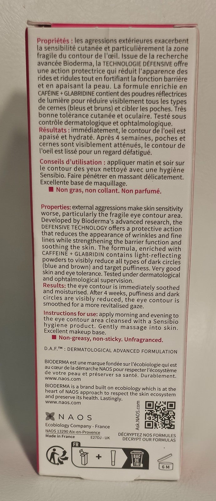 Bioderma Sensibio Eye Contour Gel 0.53 oz - Eye Care Treatment