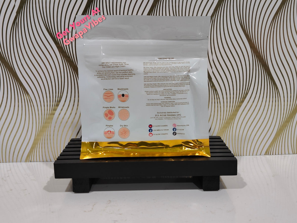 24K Gold Rejuvenating Skin Care Set - 4-Step Anti-Aging & Brightening System