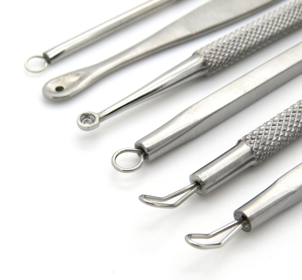 6-Pack Blackhead Remover Tools - Comedone Extractor Facial Acne Blemish Set