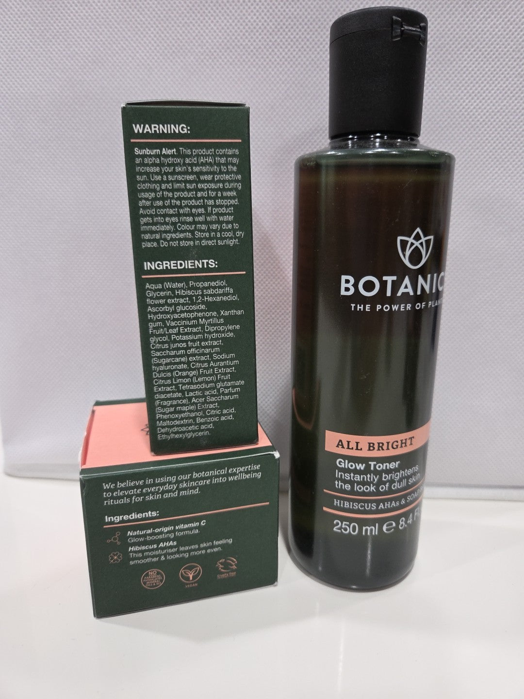 Botanics All Bright 3-Piece Skincare Set with Vitamin C, Toner & Night Cream