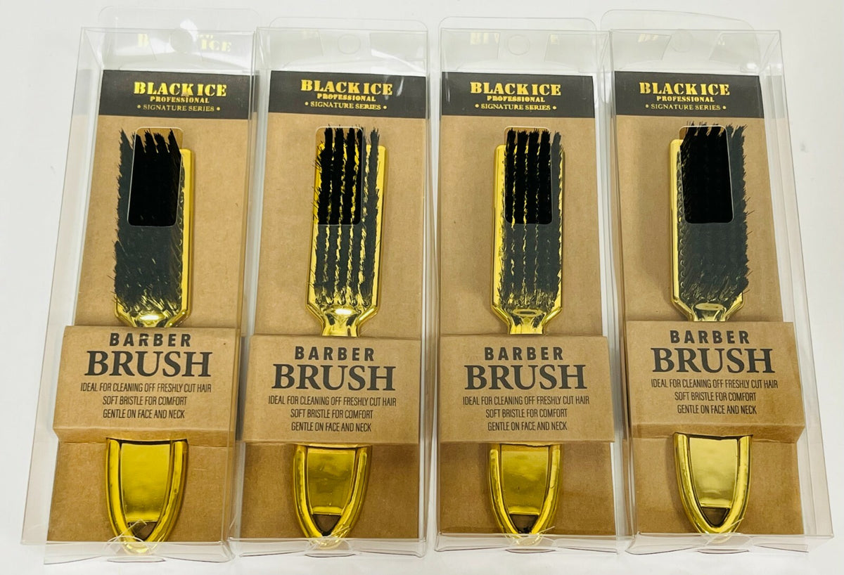 Barber Brush with Soft Gold Bristles - Professional Hair Cutting Tool - Pack Options