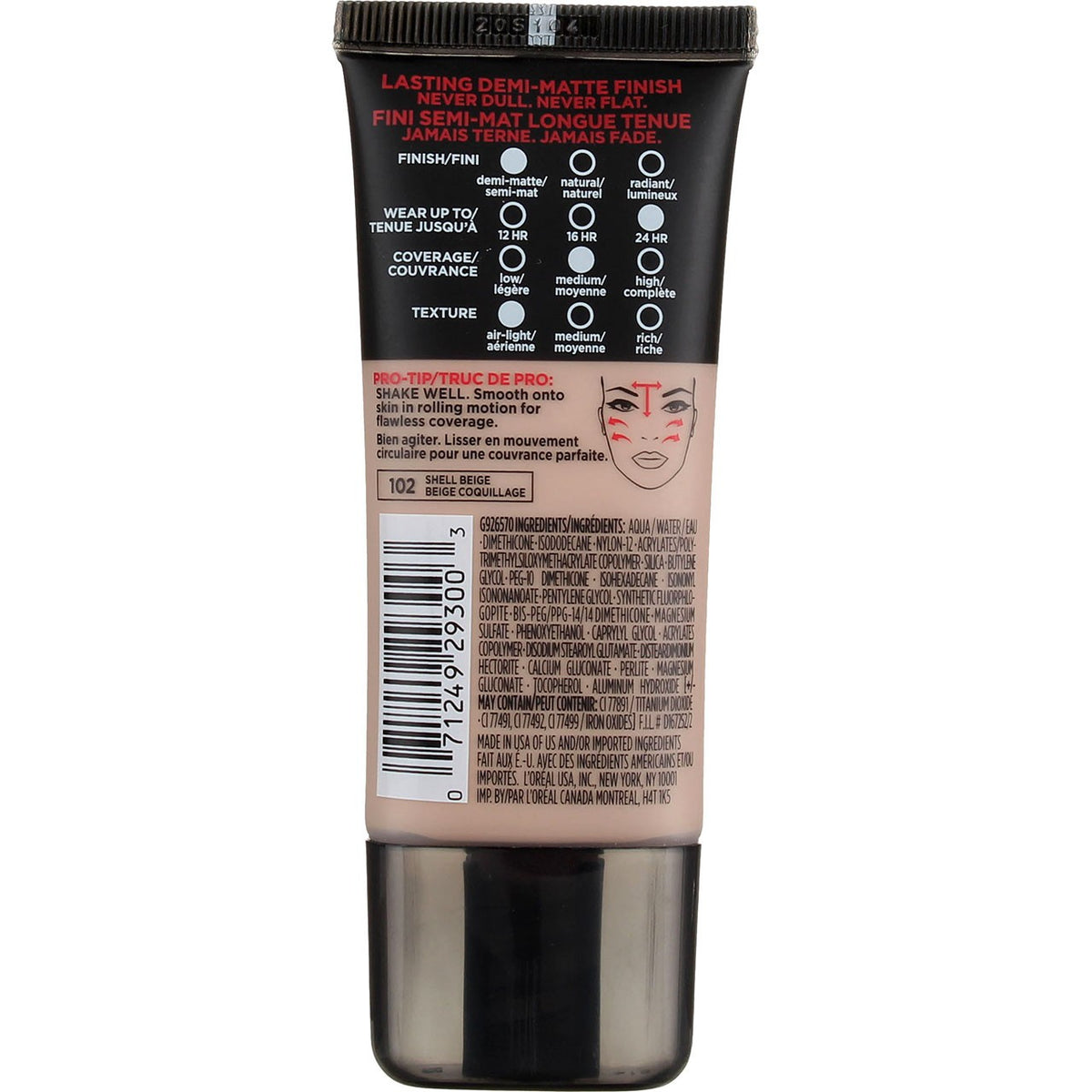 Infallible Pro-Matte Foundation Shell Beige 102 - 1 fl oz (2 Pack)