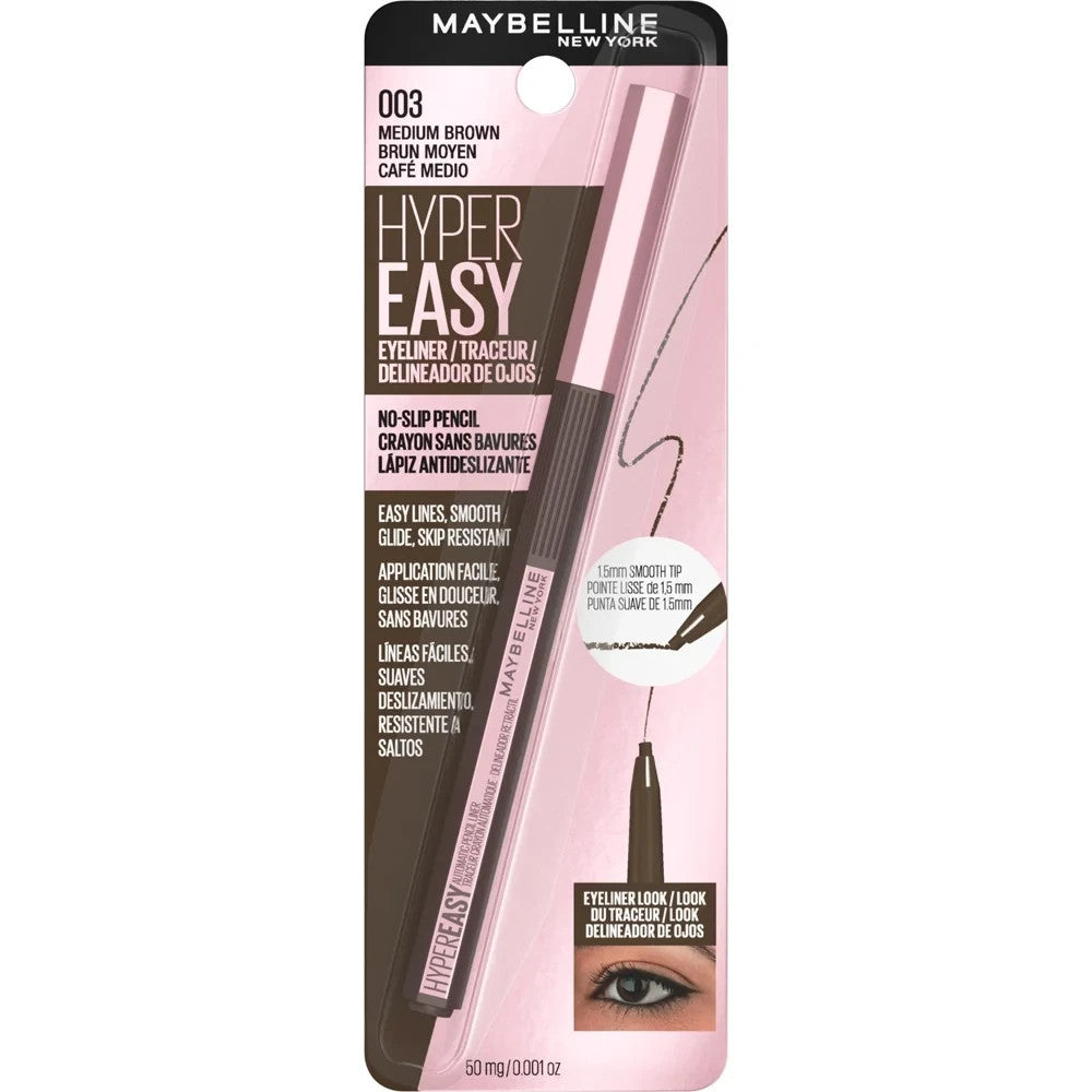 Eyeliner Pencil with Micro Tip & No-Slip Grip - Waterproof, Hypoallergenic, Multiple Shades