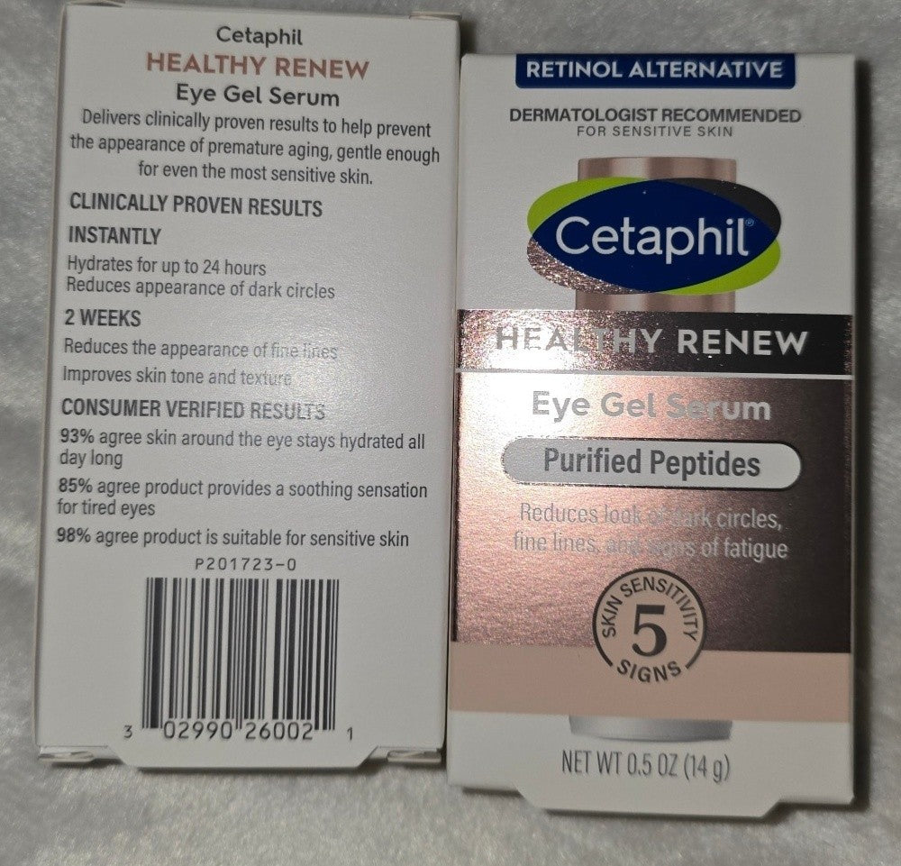 Cetaphil Healthy Renew Eye Gel Serum - Retinol Alternative for Dark Circles & Fine Lines - 2 Pack 0.5 oz