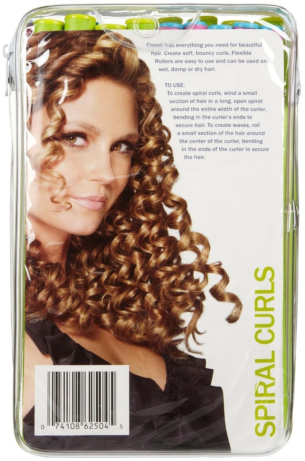 Conair Medium Spiral Hair Rollers - Flexible Foam Curlers for Bouncy Waves