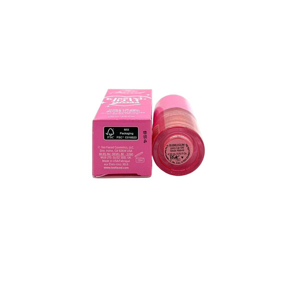 Hydrating Lip Oil Gloss with Shimmer - Bubblegum Flavor, Full Size