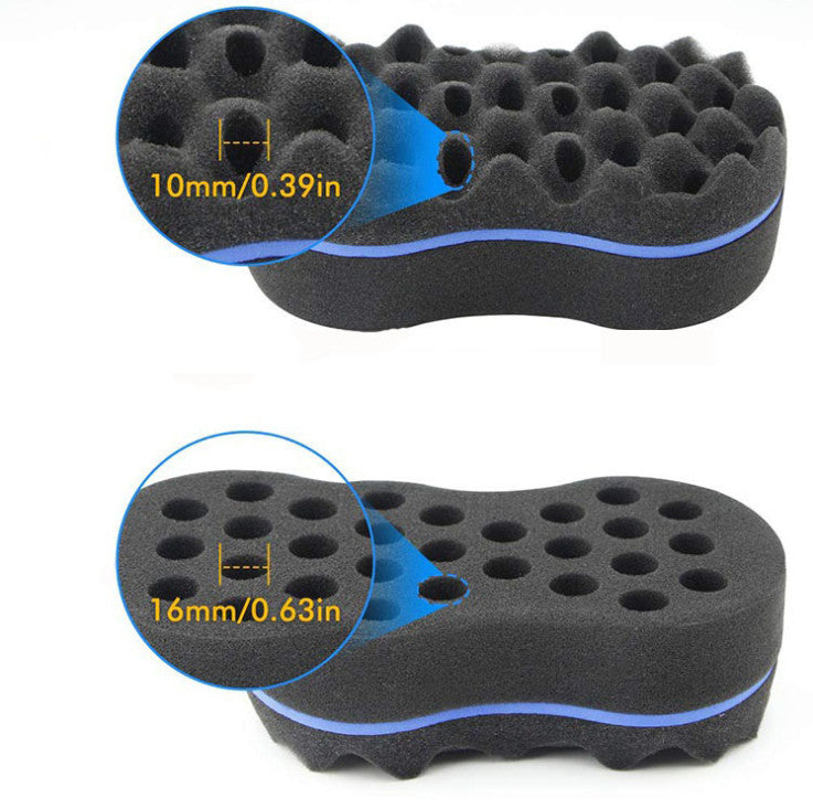 2 Pack Double Side Barber Hair Brush Sponge Afro Curls Coil Twist