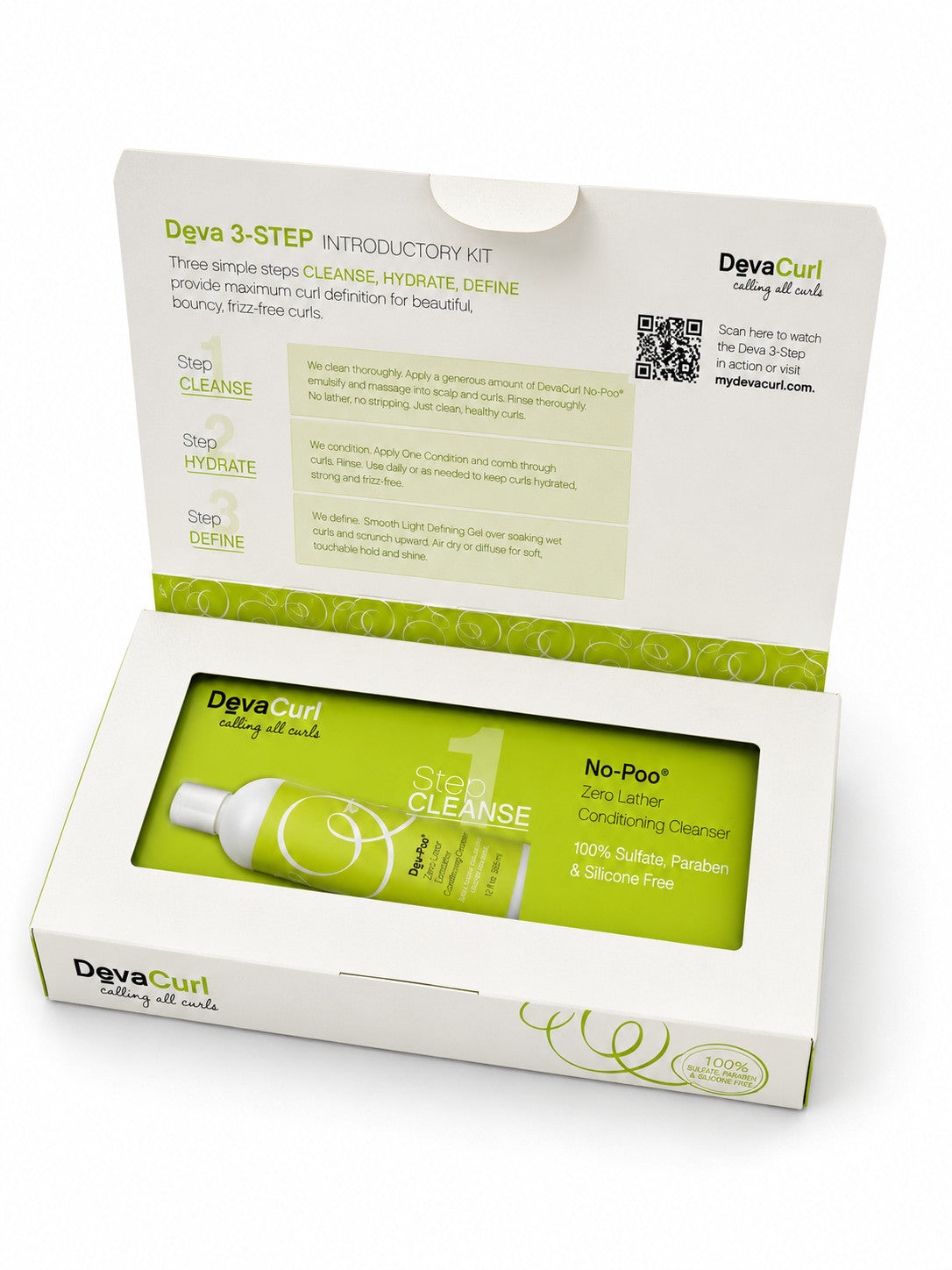 Curl Care Travel Kit - No-Poo, Conditioner & Defining Gel for Curly Hair