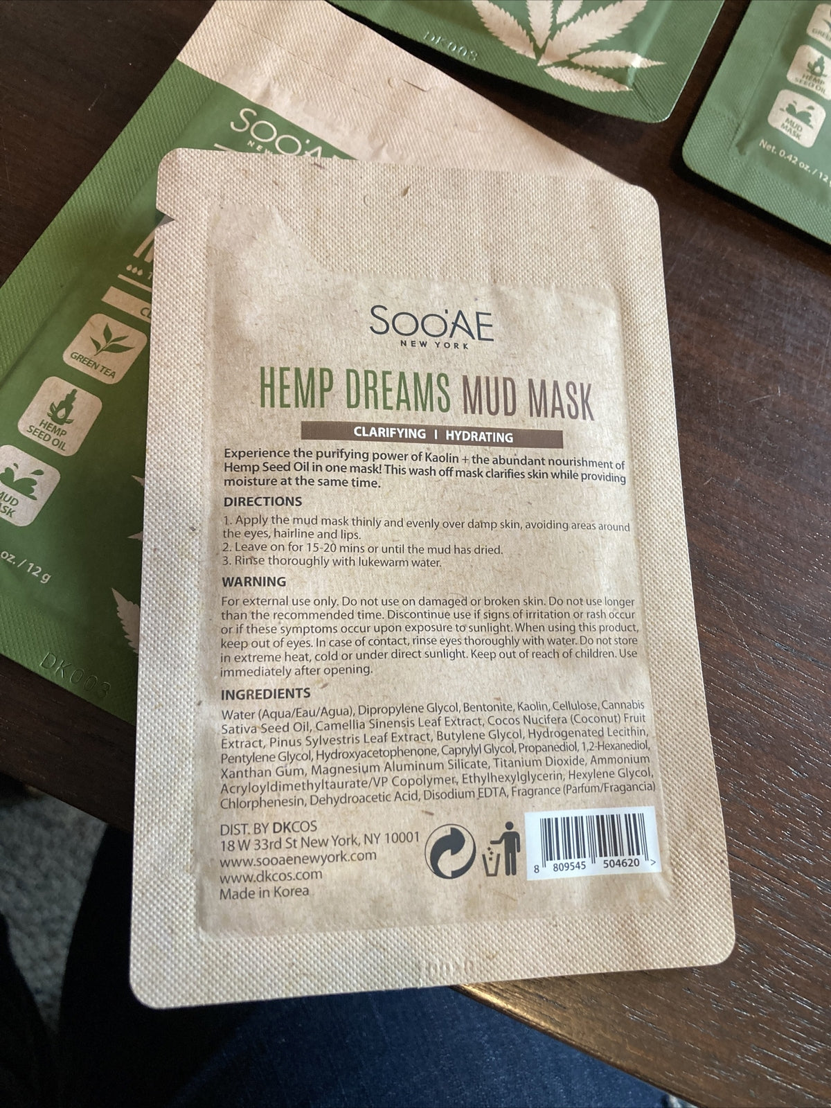 Hemp Dreams Mud Mask Clarifying & Hydrating 0.42oz - 4 Pack