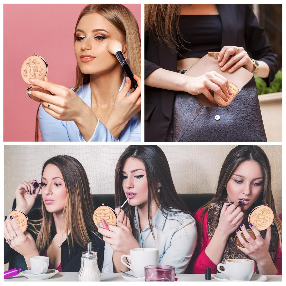 Easter Christian Gift Compact Mirrors - Set of 12 Inspirational Bible Verse Makeup Mirrors for Women
