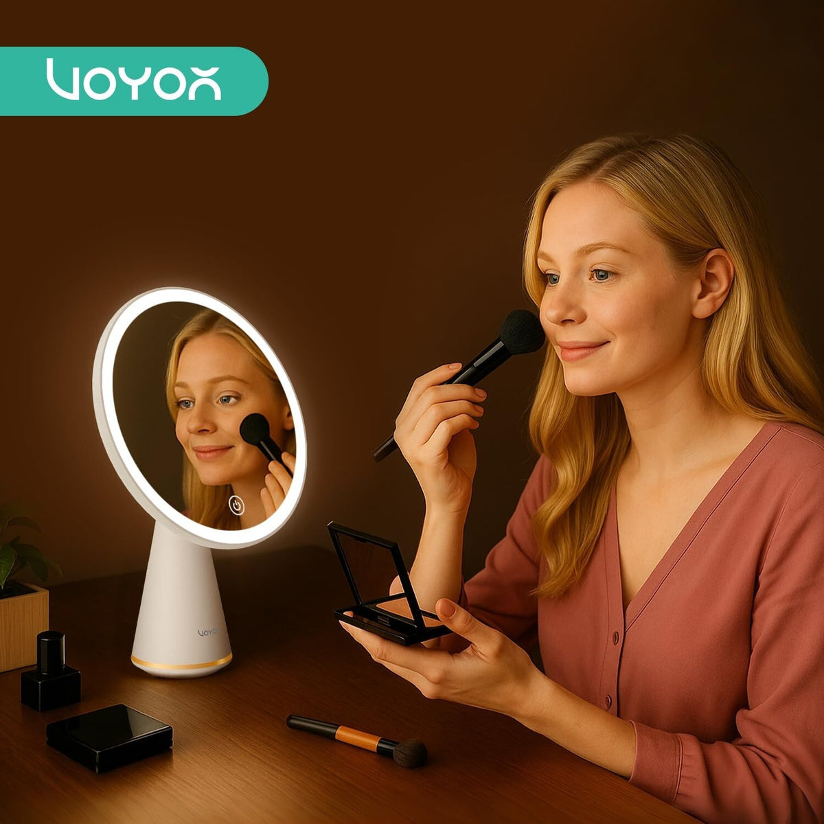 Rechargeable Travel Vanity Mirror with Lights | 3 Brightness Levels
