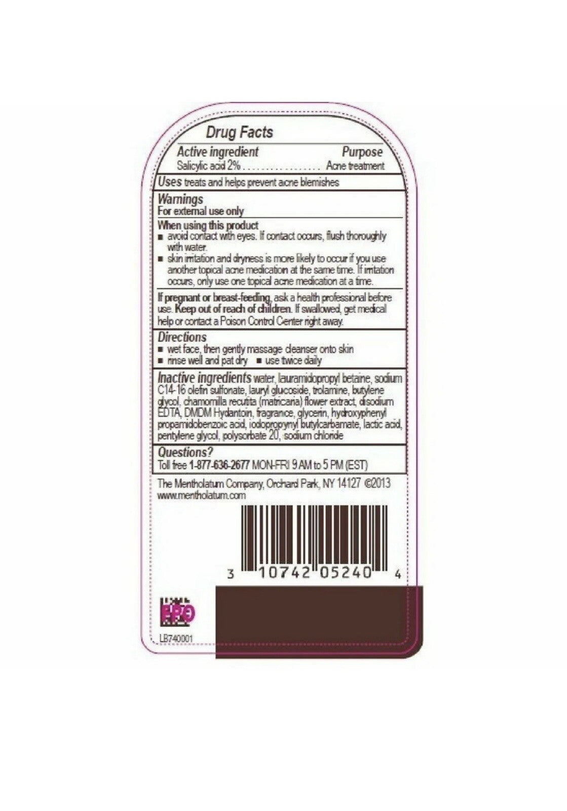 Anti Blemish Gel Cleanser for Sensitive Skin 6 Oz - Soothing Formula