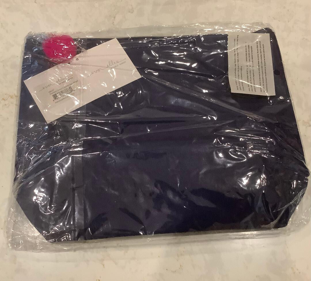 Cosmetic Bag 12x9 Large Dark Blue Primpin Ain't Easy – Ever Ellis Brand New