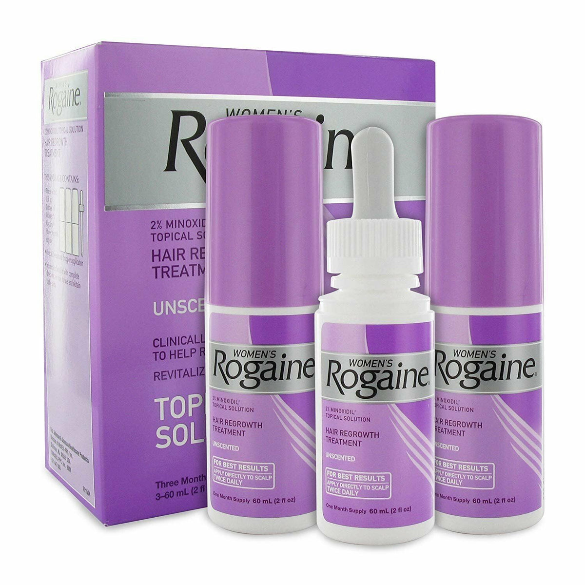 Rogaine Women's Hair Regrowth Treatment Topical Solution Unscented 3