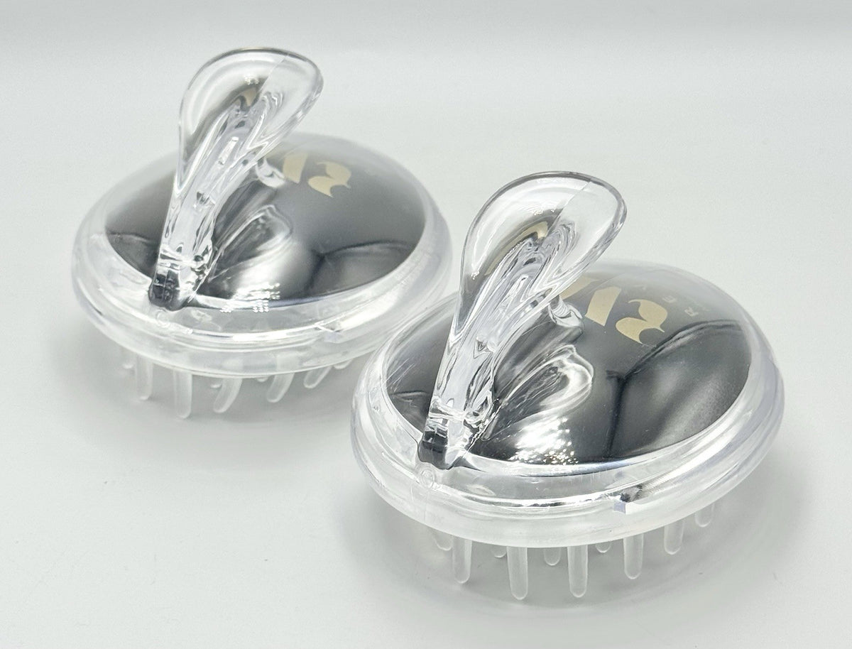 Hair Scalp Scrubber & Head Massager Brush Set - Stress Relief & Relaxation